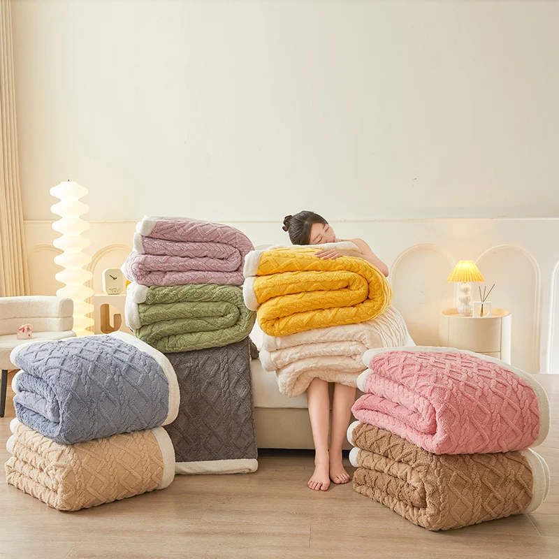 Premium Sherpa Double Layer Blanket Soft Reversible Fleece Warm Thick Throw Blanket for Bed, Couch Cozy All-Season Home Decor
