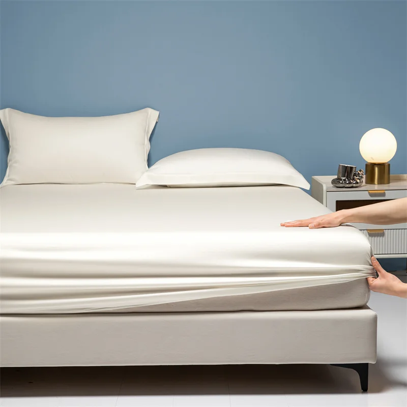 Premium Egyptian Cotton Bedding Fitted Sheet Elastic Band Around Mattress Cover Double Queen King Size Bed Cover No Pillowcase