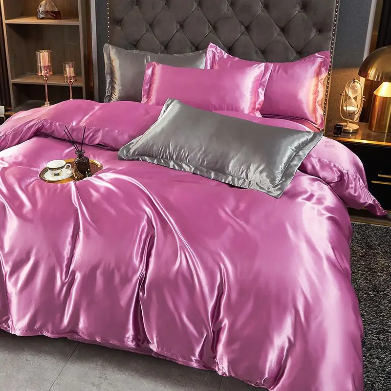 WASART Luxury satin rayon bedding set summer white duvet cover single double queen king size quilt cover 150/180 comforter cover