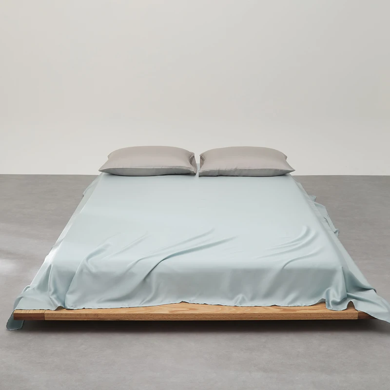 1pc Natural Mulberry Silk Flat Bed Sheet Solid Color Bedding Sheets 100% Silk Bedspreads for Twin Full Double Queen King Size