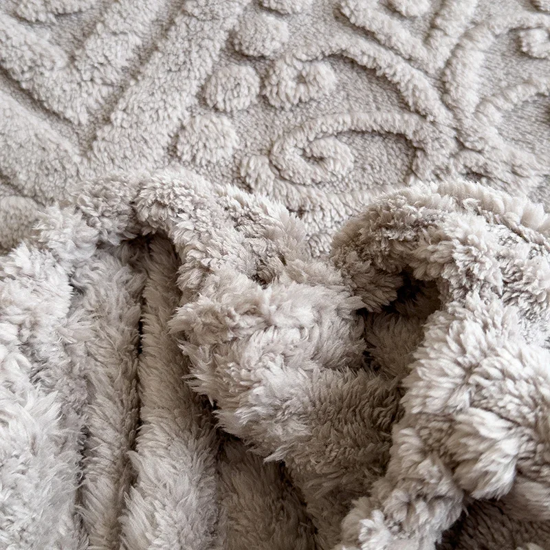 WASART Fluffy coral fleece fitted sheet elastic mattress protector cover winter warm plush bed linen luxury double bed bedding