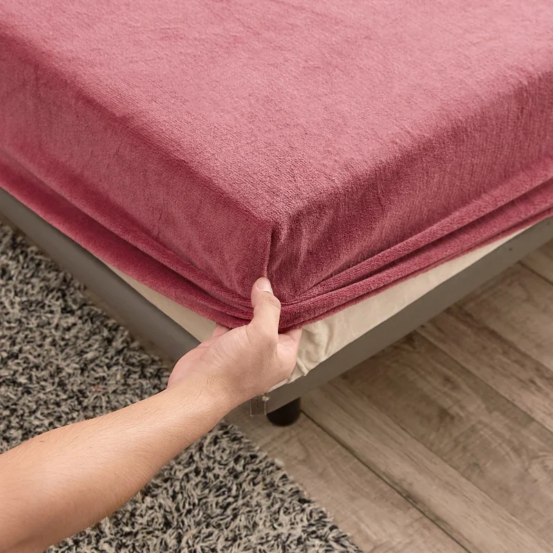 WASART Warm velvet elastic fitted sheet mattress cover winter bedspreads 2 people luxury double bed bed sheet king size 160/200