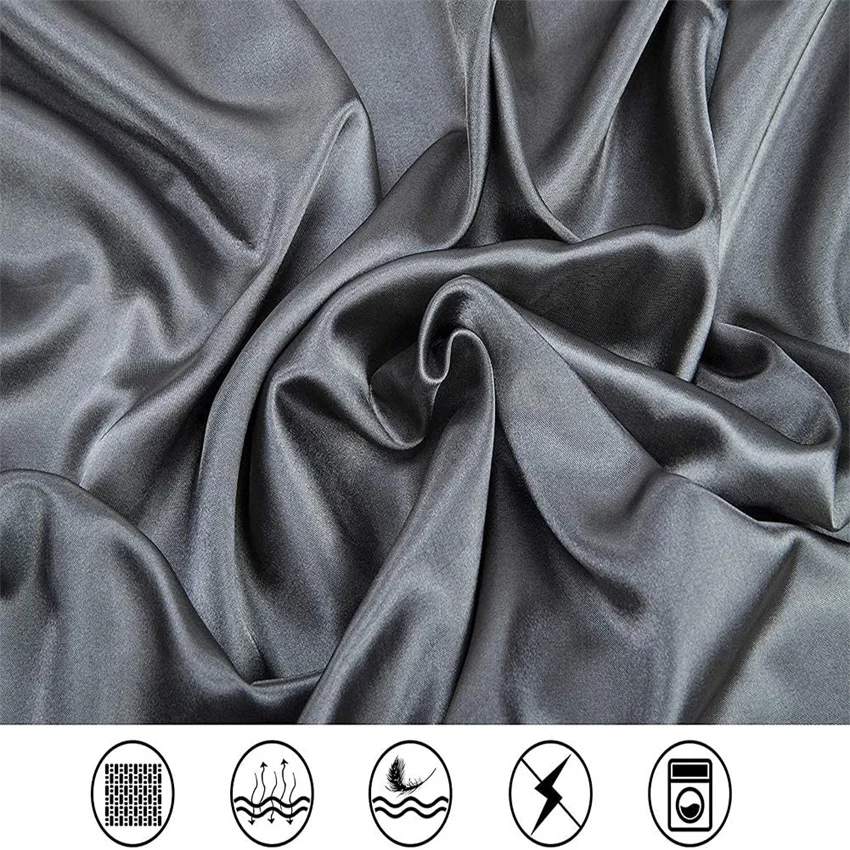 Luxury Bedding with Fitted Sheet Flat Sheet Pillowcase Mulberry Silk Bed Sheets Set Queen King Size Deep Pocket Flat Bedsheets