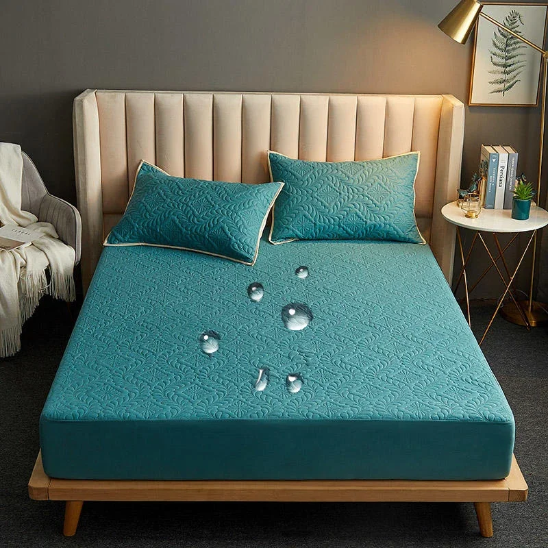 WASART Waterproof mattress protector cover elastic fitted sheet style bed protection pad single double queen king size 90/180
