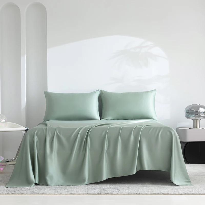 100% Silk 1pc Flat Bed Sheet Luxury Natural Mulberry Silk Bedding Flat Top Sheet Customized Any Size Bedsheet Smooth Bed Linen