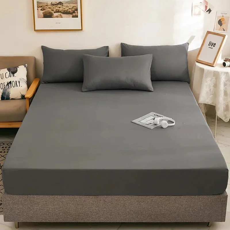 WASART Elastic fitted sheet mattress protector cover couple bedroom luxury double bed bedding queen king size bedsheet 90/150cm