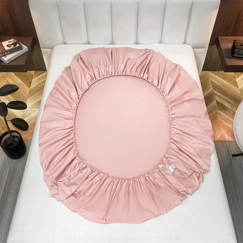 Egyptian Cotton Fitted Sheet with Elastic Bands Adjustable Non Slip Mattress Covers for Twin Double King Queen Bed Soft Bedsheet