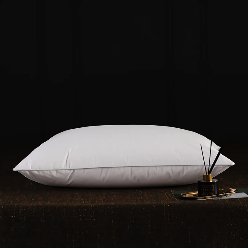 Goose Down Feather Pillows Luxury Protect Neck Spine Pillow 100% Cotton Cover Slow Rebound 1pc Soft Comfort Pillow for Sleeping