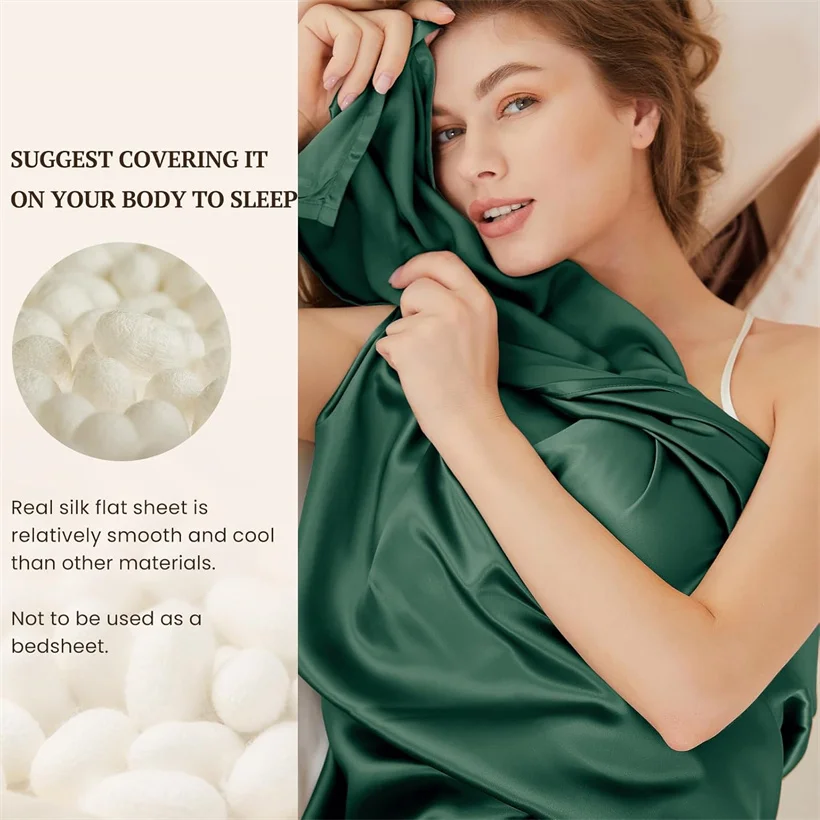 1pc 100% Mulberry Silk Flat Bed Sheet 23 Momme Natural Silk Bedding Bed Linen Ultra Soft Breathable Bedsheet Customized Any Size