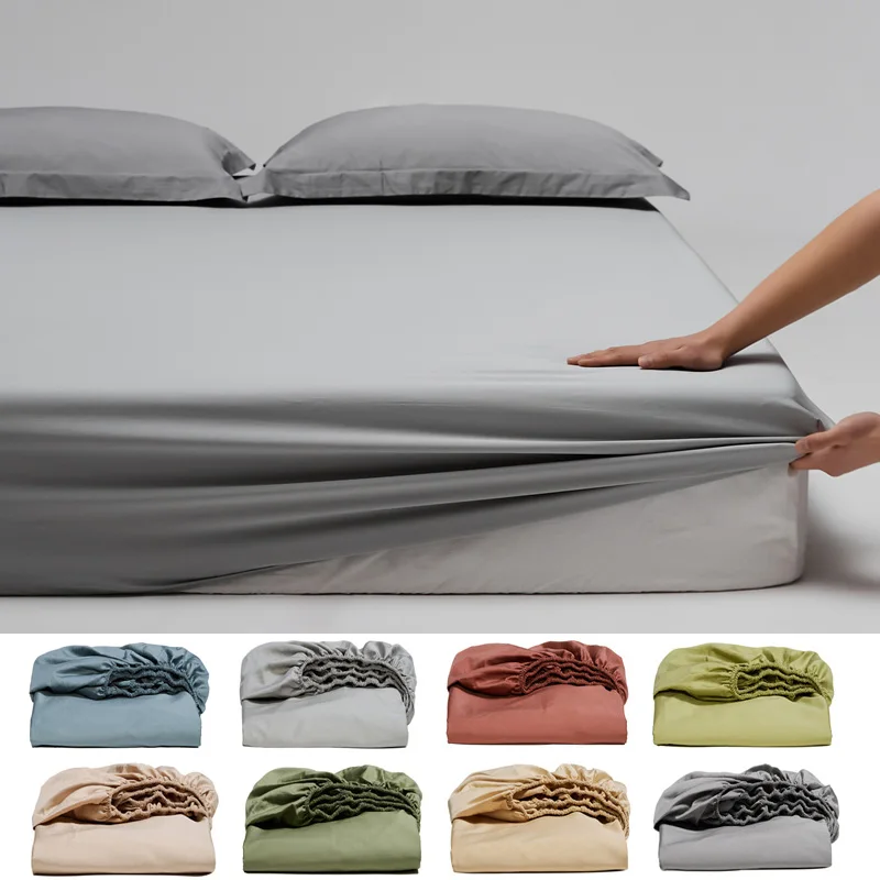 Egyptian Cotton Fitted Sheet Mattress Cover Twin Full Queen King Size Customized Any Size Bed Sheet Luxury 1000TC Bedding Sheets