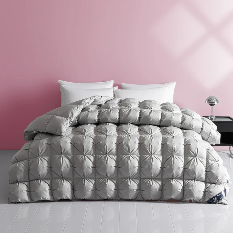 Luxurious White Goose Bed Duvet Super King Size Duvet 5 Stars Hotel Goose Feather Down Quilt Anti Allergen Ultra Soft Comforter