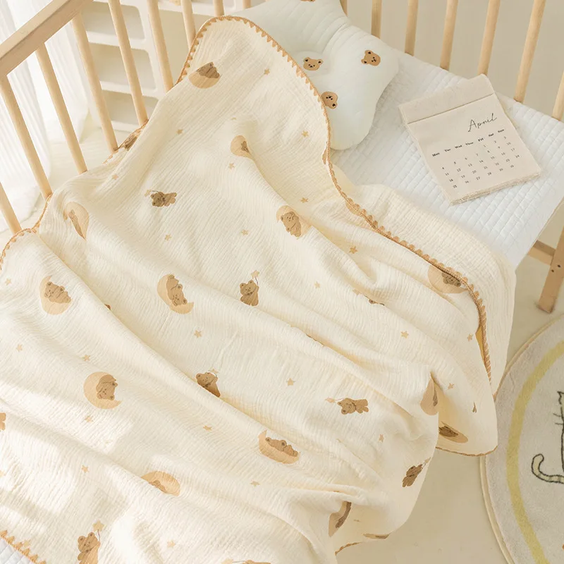Battilo 100% Cotton Baby Blanket Soft Breathable Muslin Swaddle Blanket for Newborn Infant Plaid Receiving Blankets Toddler Gift
