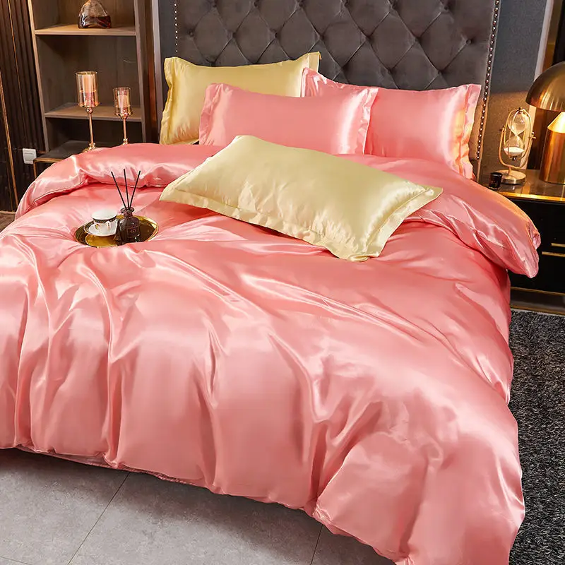 WASART Luxury satin rayon bedding set summer white duvet cover single double queen king size quilt cover 150/180 comforter cover