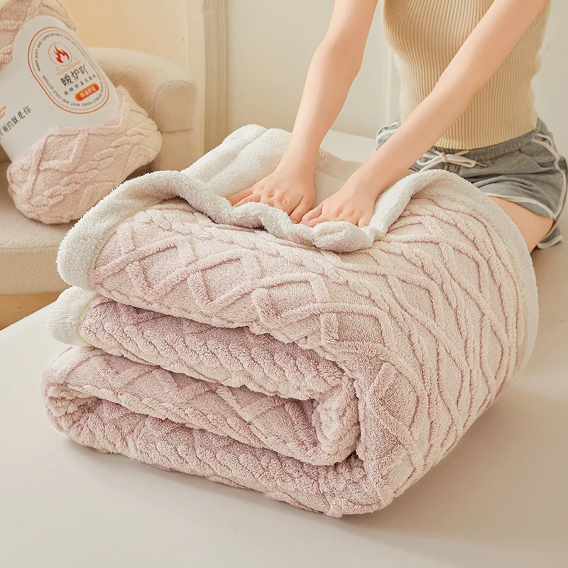 Premium Sherpa Double Layer Blanket Soft Reversible Fleece Warm Thick Throw Blanket for Bed, Couch Cozy All-Season Home Decor