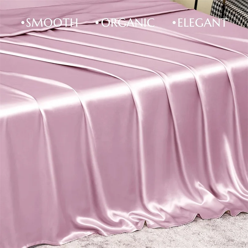 100% Silk 1pc Flat Bed Sheet Luxury Natural Mulberry Silk Bedding Flat Top Sheet Customized Any Size Bedsheet Smooth Bed Linen