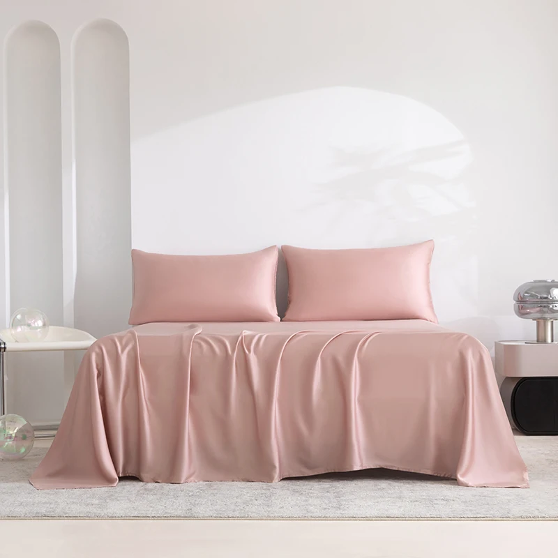 100% Silk 1pc Flat Bed Sheet Luxury Natural Mulberry Silk Bedding Flat Top Sheet Customized Any Size Bedsheet Smooth Bed Linen