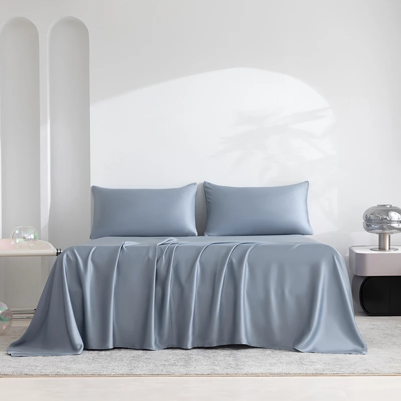 100% Silk 1pc Flat Bed Sheet Luxury Natural Mulberry Silk Bedding Flat Top Sheet Customized Any Size Bedsheet Smooth Bed Linen