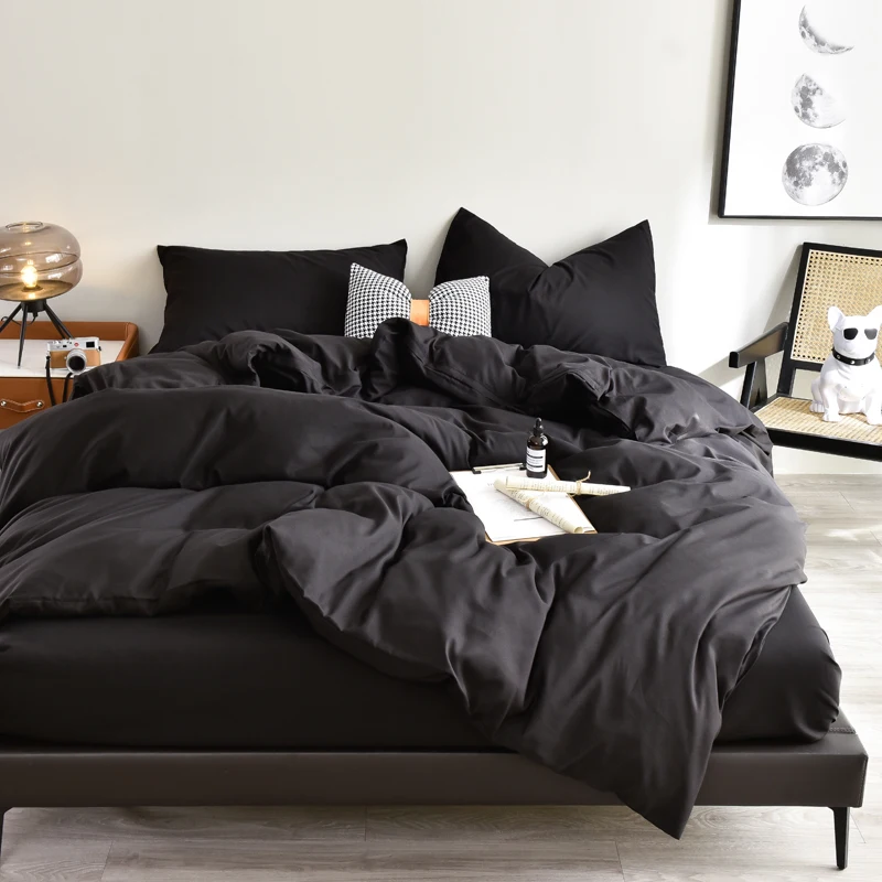 WASART Four Seasons White Bedding Four-Piece Set 220x224 Luxury King Size Home Hotel Duvet Cover Sheet Pillowcase Hypoallergenic