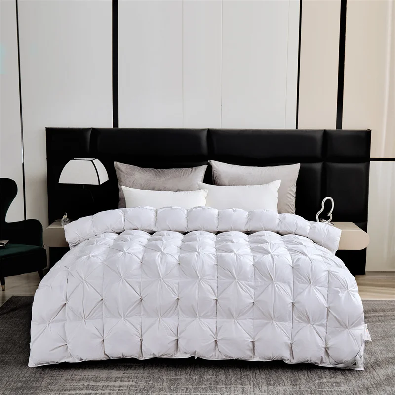 High End White Goose Dwon Comforter 3D Fluffy Luxury Duvet Insert Quilted Five-Star Hotel Winter Thick Cozy Quilt Customized