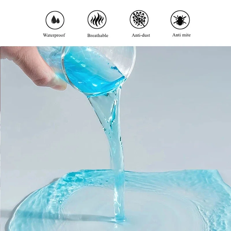 WASART Waterproof mattress protector cover single double bed twin full queen king size elastic fitted sheet style protection pad
