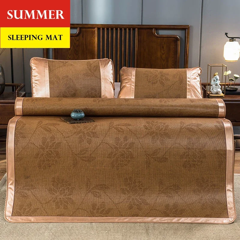 WASART Summer bamboo rattan mat adult children cool sleeping mat sheet 90/150/180cm portable foldable double bed protection pad