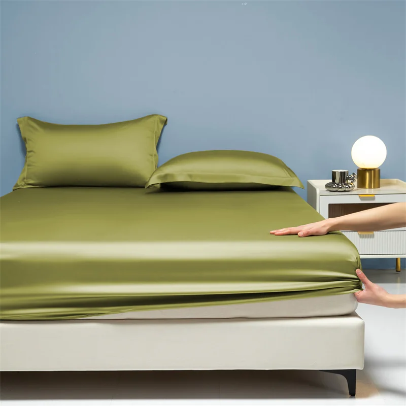 Premium Egyptian Cotton Bedding Fitted Sheet Elastic Band Around Mattress Cover Double Queen King Size Bed Cover No Pillowcase