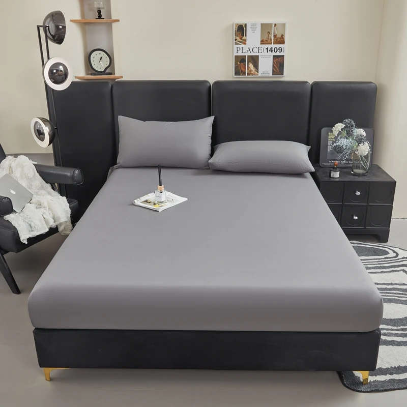 WASART Cotton bed sheet elastic fitted sheet mattress protector cover couple bed linen 180x200 luxury bedding queen king size