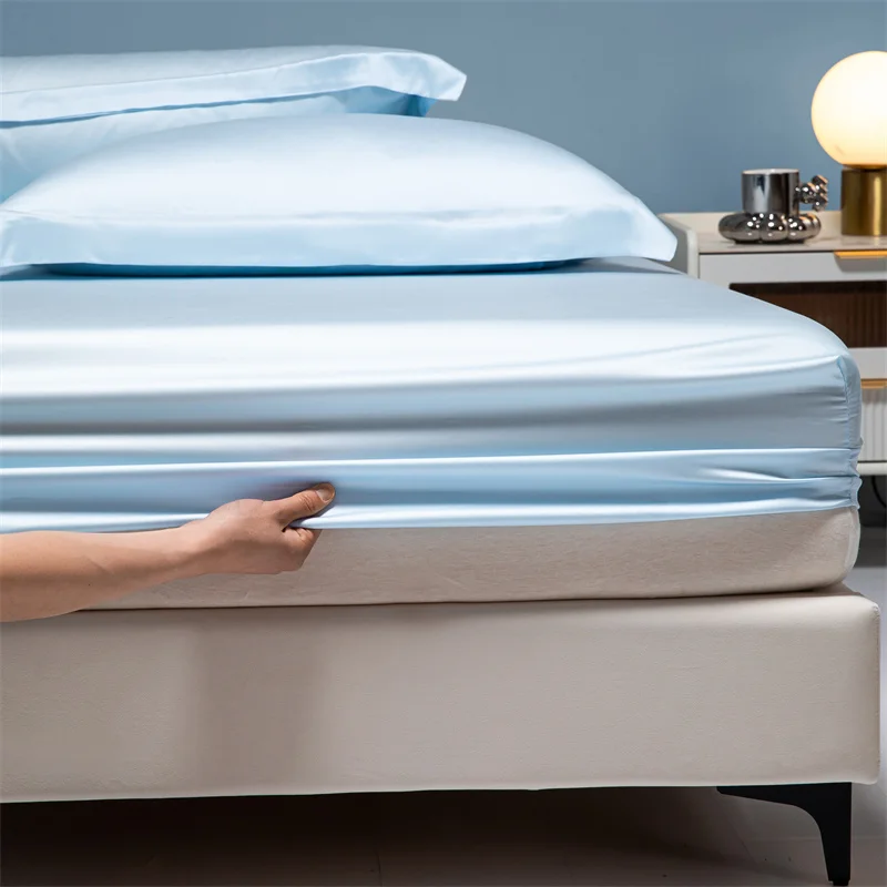 Luxury 100% Bamboo Bed Sheet Set with Fitted Sheets Flat Bedsheet Pillowcase Double Queen King Size Bedding Sets Smooth Silky