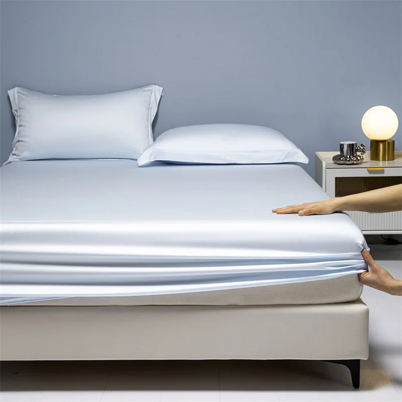 Premium Egyptian Cotton Bedding Fitted Sheet Elastic Band Around Mattress Cover Double Queen King Size Bed Cover No Pillowcase