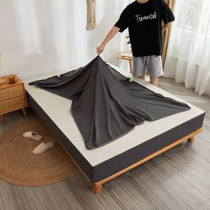 Six Sides Fully Enclosed 100% Cotton Mattress Cover with Zipper Skin-friendly Anti-allergy Cotton Fitted Sheet Customized Size