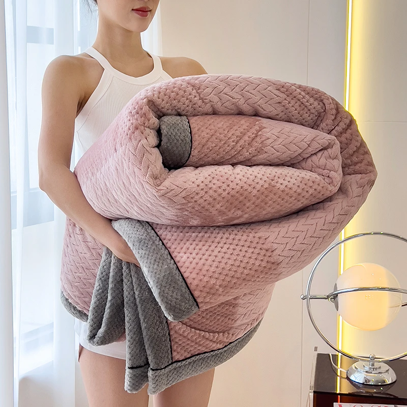 Fluffy Coral Velvet Blanket New Fleece Plush Comfortable Thickened and Warm Soft Sofa Cover Throw Blankets Luxury Bed Blanket