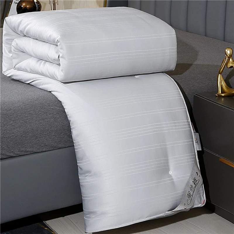 Mulberry Silk Quilt for All Season, 100% Cotton Shell Natural Silk Comforter, Breathable Comfortable Luxury Blanket Quilts Duvet