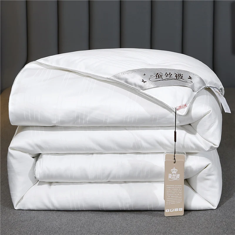 Mulberry Silk Quilt for All Season, 100% Cotton Shell Natural Silk Comforter, Breathable Comfortable Luxury Blanket Quilts Duvet