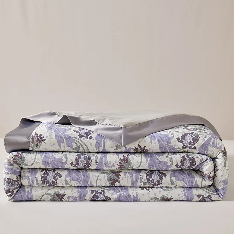 Fashion Cooling Blanket for Bed Silky Air Condition Lightweight Cooled Summer Quilt with Nylon Bamboo Fabric Cooling Comforter