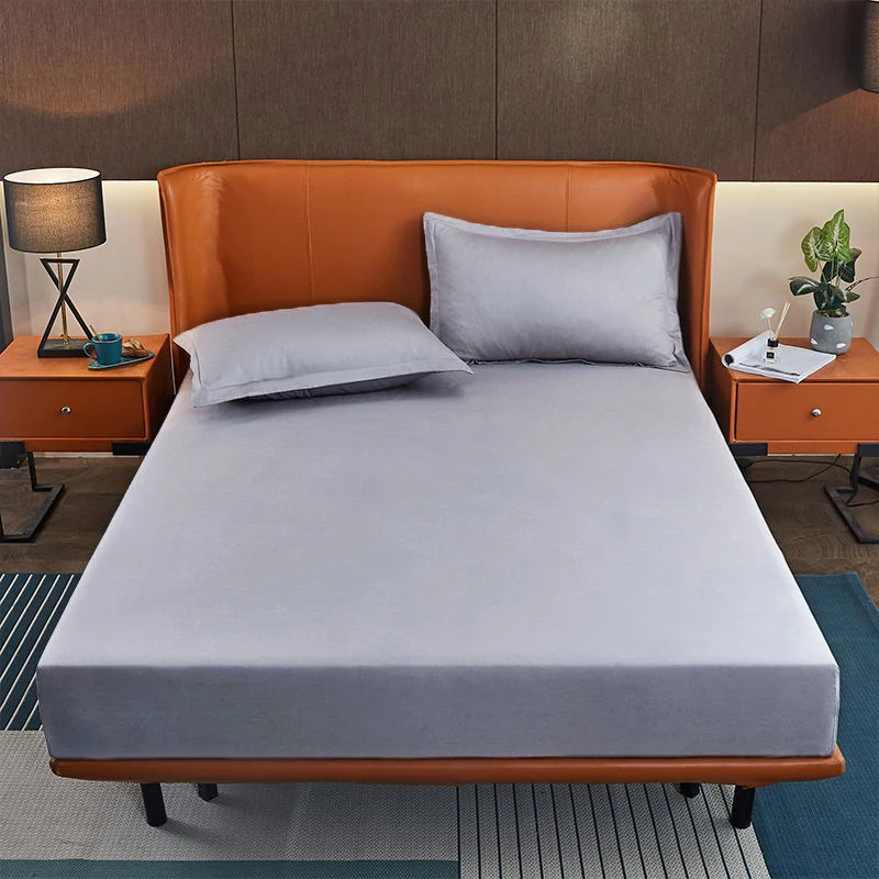 WASART Cotton fabric bed sheet elastic fitted sheet mattress protector cover cozy double bed couple bed linens 150x190 king size